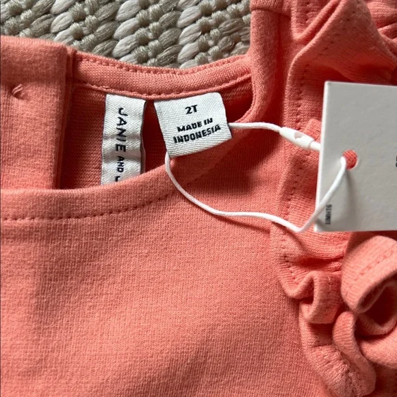 Janie and Jack Coral Ruffle Romper - Picture 3 of 5